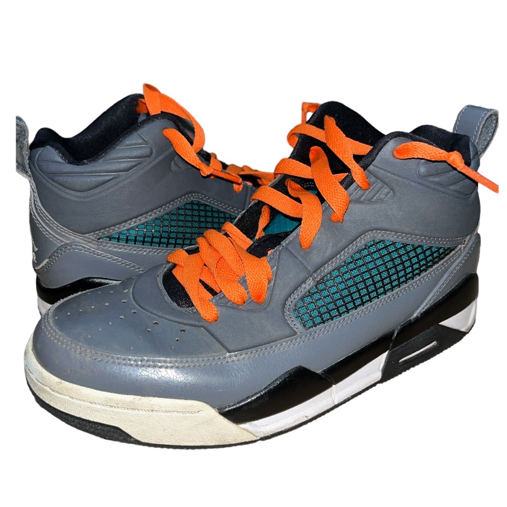 Youth Nike Air Jordan Flight Grey/Black/Teal Sneakers - 6.5Y (Women’s 8) - Picture 1 of 13